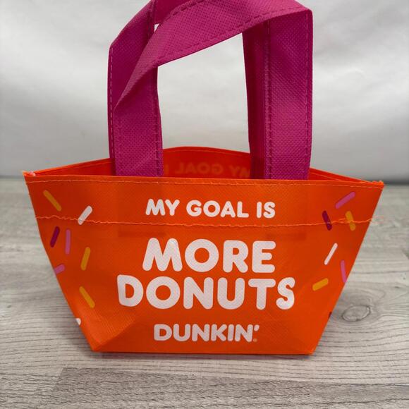 Dunkin Donuts Orange Donuts Mini Tote Bag - My Goal is More Donuts - Picture 13 of 16